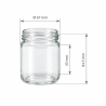 Pack de 20 pots en verre cylindrique 250g (228ml) réserve TO63 - dimensions