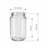 Pack de 20 pots en verre cylindrique 500g (370 ml) TO63 - dimensions
