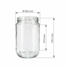 Pack de 10 pots en verre cylindriques 1 kg (750 ml) TO82 - dimensions