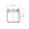 Pack de 20 pots en verre cylindriques 500g (390ml) TO82 - dimensions