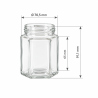 Pack de 20 pots en verre hexagonal 250g (195ml) TO58
