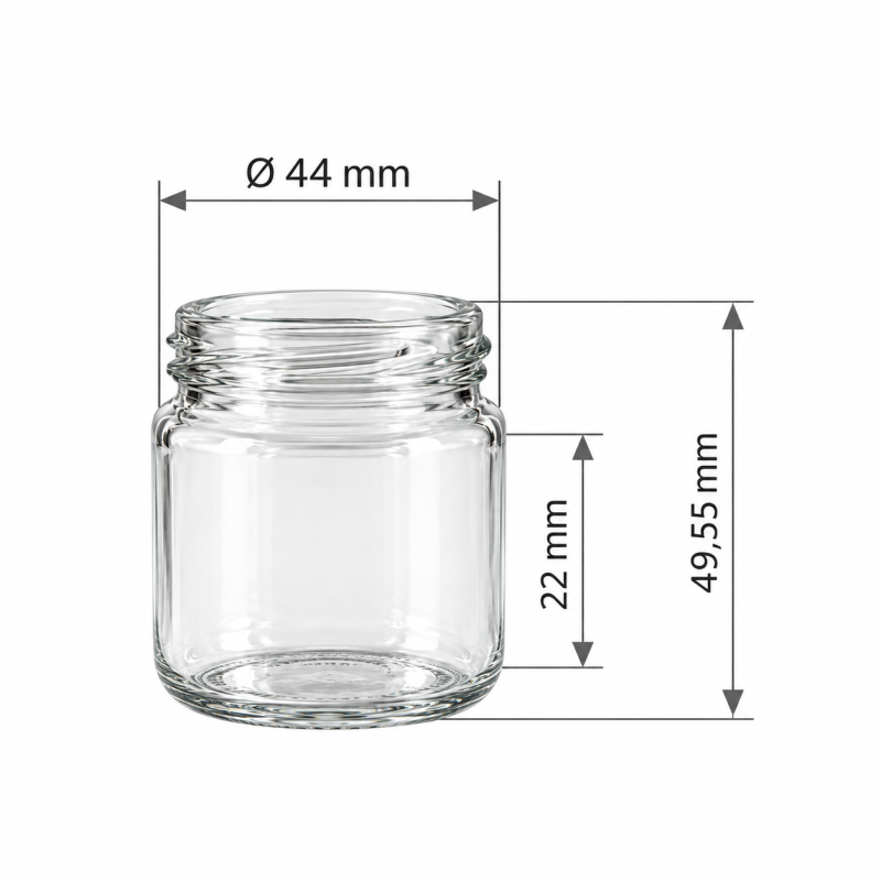 Pack de 20 pots en verre cylindriques 40g (43ml) TO43