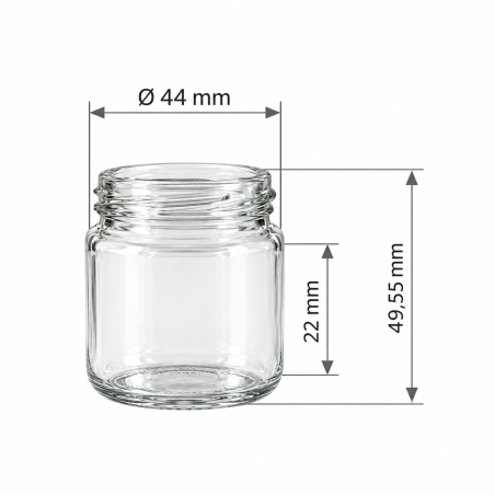 Pack de 20 pots en verre cylindriques 40g (43ml) TO43