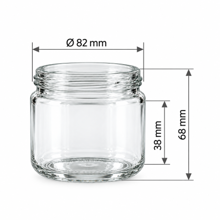 Pack de 20 pots en verre (262 ml) TO82