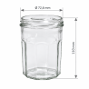 Pack de 20 pots en verre à facettes 500g (385ml) TO82 - dimensions