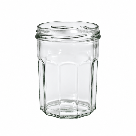Pack de 20 pots en verre à facettes 500g (385ml) TO82