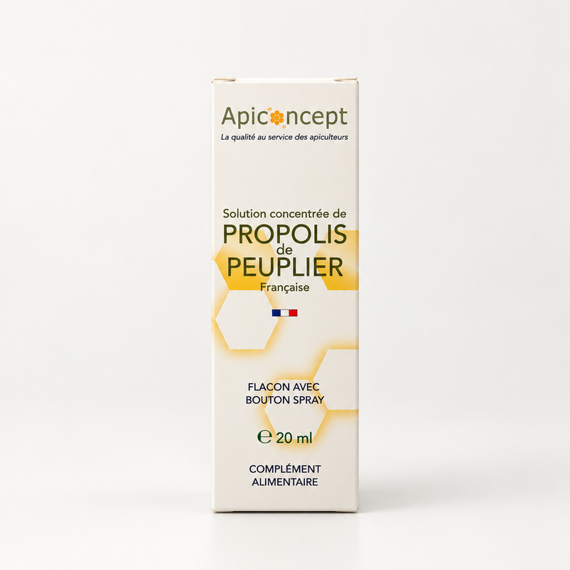 Solution concentrée hydroalcoolique de propolis de peuplier 20ml spray