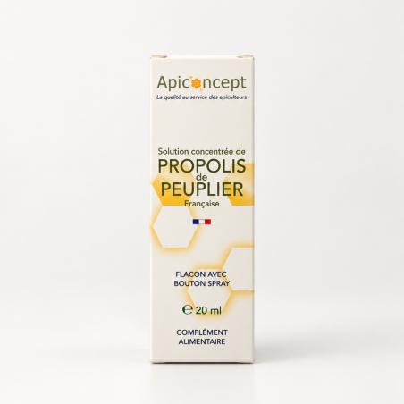 Solution concentrée hydroalcoolique de propolis de peuplier 20ml spray