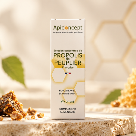 Solution concentrée hydroalcoolique de propolis de peuplier 20ml spray