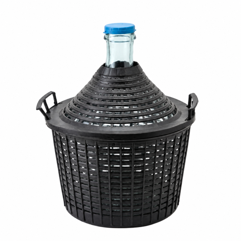 Bonbonne en verre petit col 5 L - avec entourage plastique