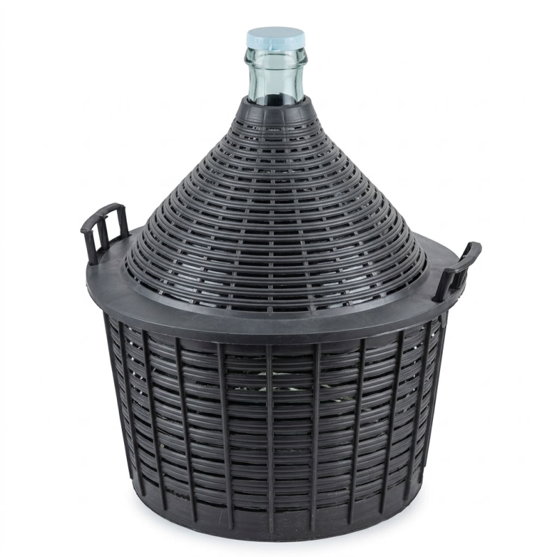Bonbonne en verre petit col 20 L - avec entourage plastique
