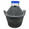 Dame-jeanne en verre grand col 15 L avec entourage plastique