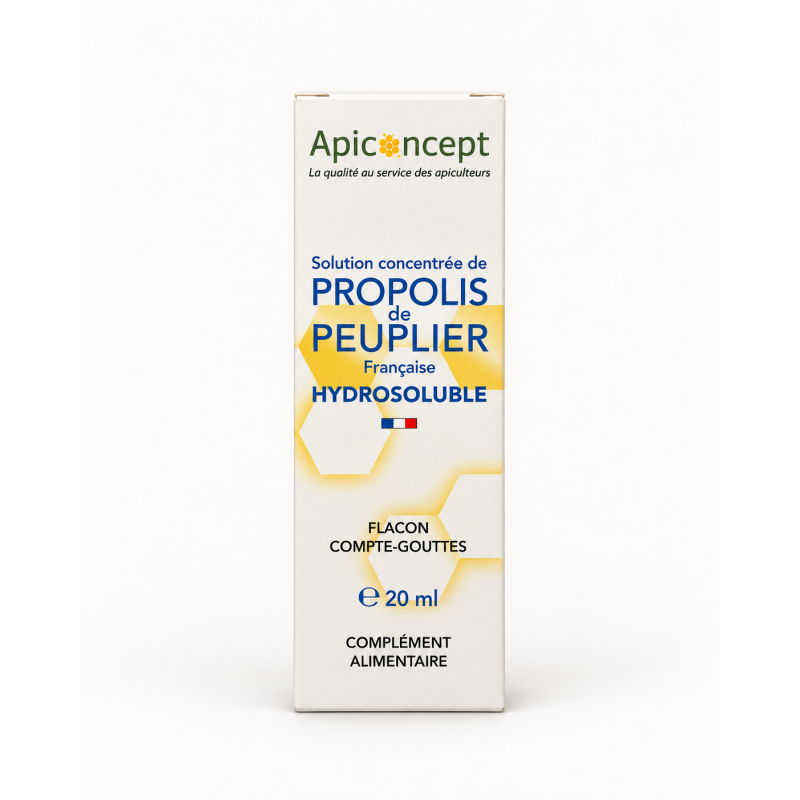 Solution concentrée de propolis de peuplier française hydrosoluble