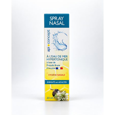 Spray nasal à l'eau de mer hypertonique et propolis brune 20ml spray