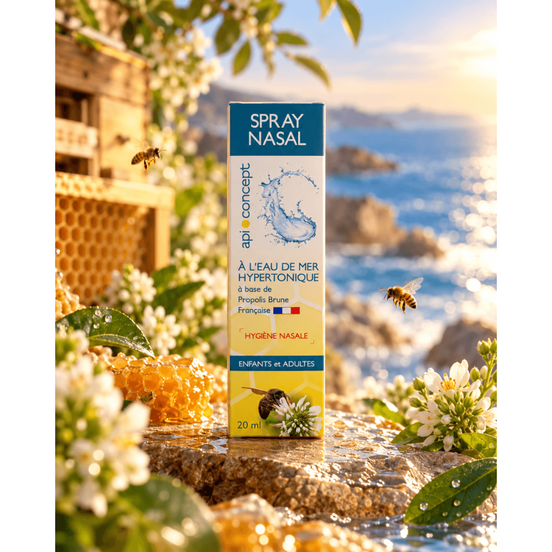 Spray nasal à l'eau de mer hypertonique et propolis brune 20ml spray