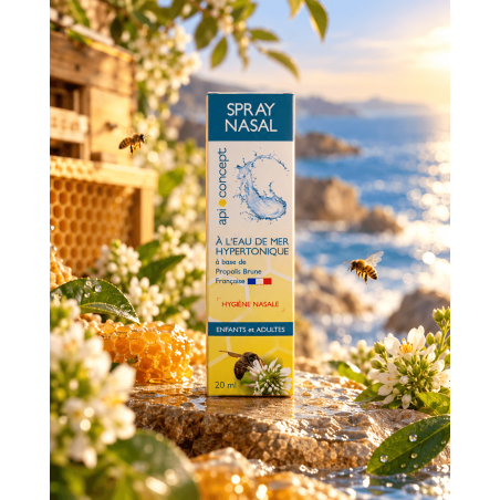Spray nasal à l'eau de mer hypertonique et propolis brune 20ml spray