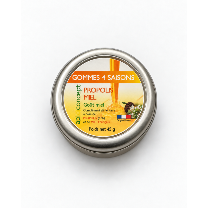 Gommes 4 saisons miel et propolis goût miel boîte 45g